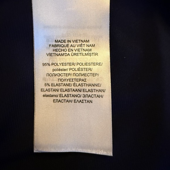 Lauren Ralph Lauren Womens 14 Navy Yellow Floral Cowl-Neck Jersey Dress Ruched - Picture 9 of 10